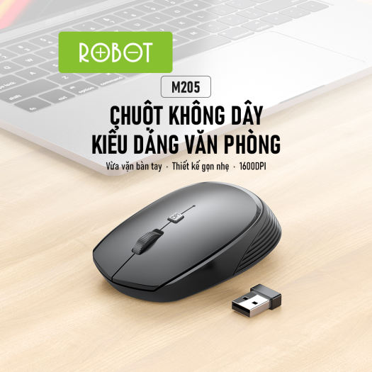 Chuột Robot không dây M205 2.4Ghz 1600 DPI màu đen M205 Bluetooth